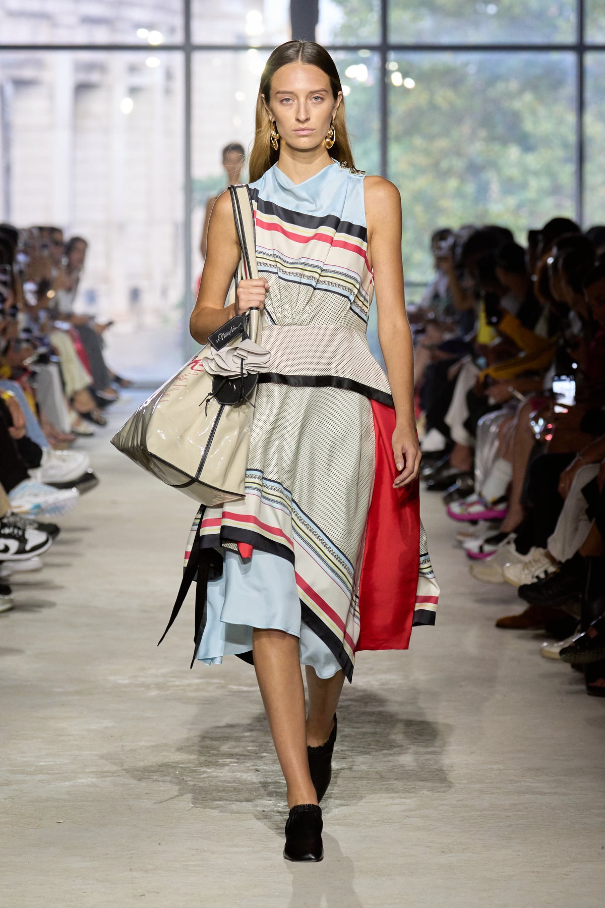 Woman wearing philip lim dress on runway