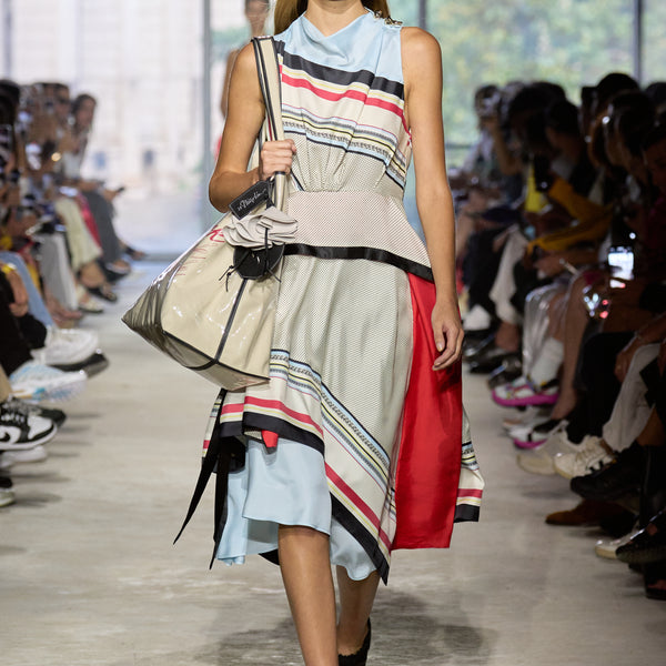 Woman wearing philip lim dress on runway