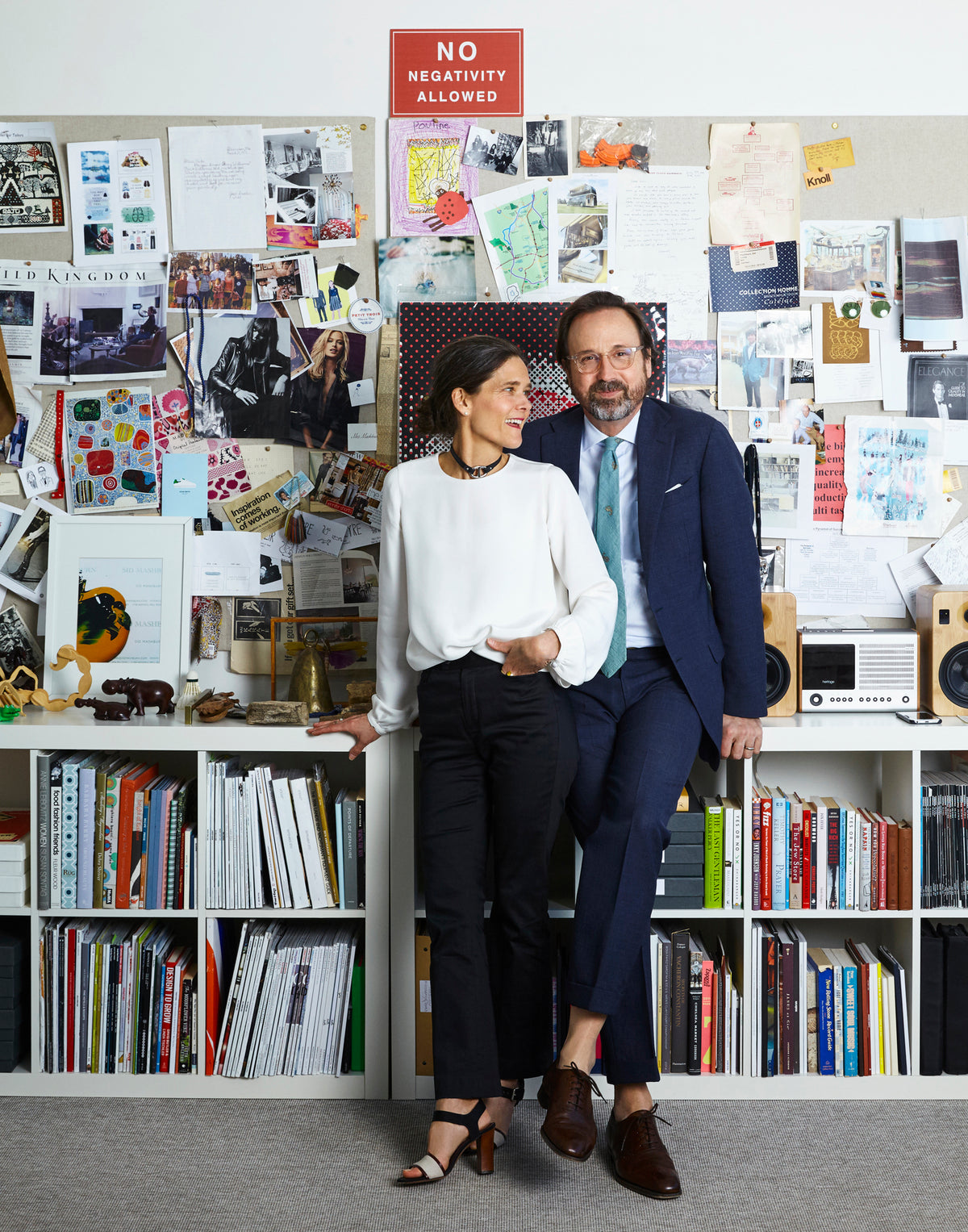 Sid and Ann Mashburn in front of bookcases