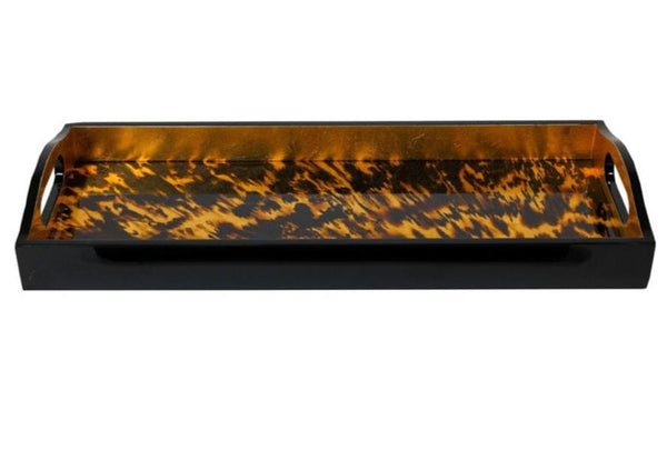 Caspari Lacquer Bar Tray, Tortoiseshell