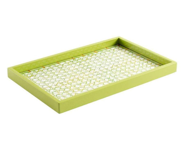 Caspari Lacquer Vanity Tray, Trellis Green