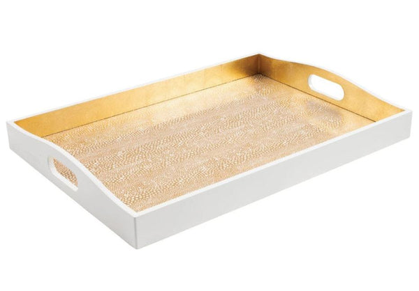 Caspari Lacquer Bar Tray, Pebble Gold