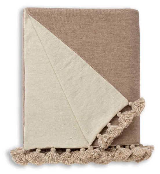 Alicia Adams Alpaca Bali Throw, Light Taupe/Ivory