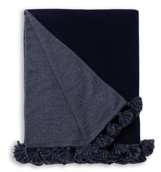 Alicia Adams Alpaca Bali Throw, Navy/Denim Blue