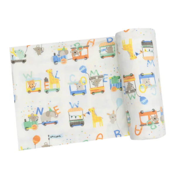 Angel Dear Animal Train Swaddle Blanket