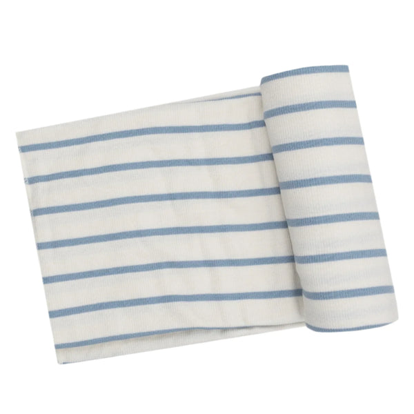 Angel Dear Modal Rib Stripe Glacier Lake Swaddle Blanket