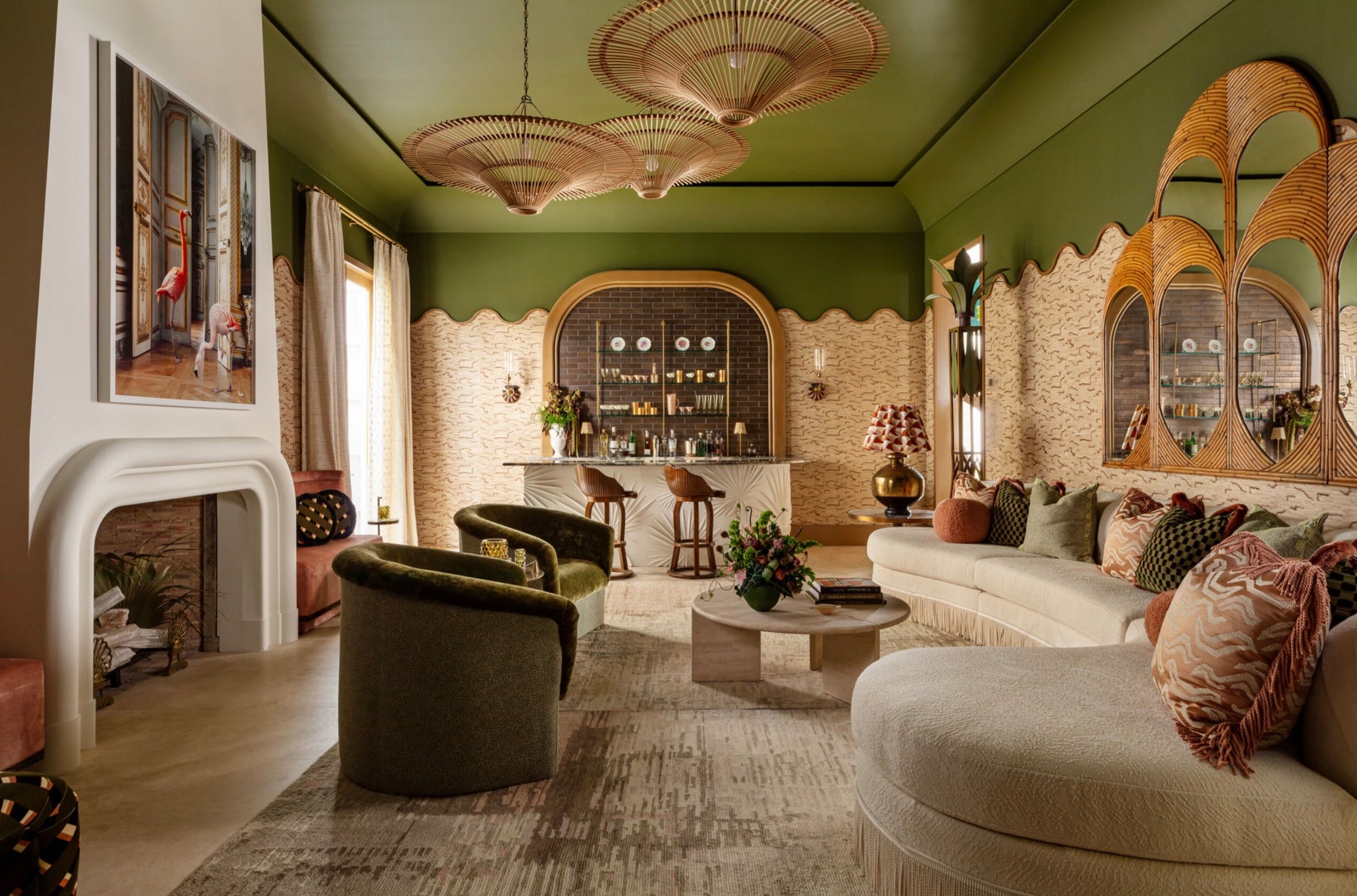 kips Bay Living room with art deco inspired design 