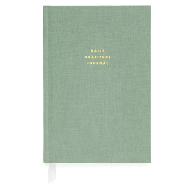 A stylish Sage Gratitude Journal from Sugar Paper, featuring elegant gold text, perfect for your daily check-ins or to fill with appreciation.