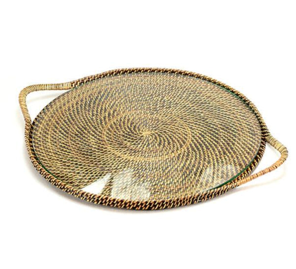 Calaisio Round Serving Tray with Glass