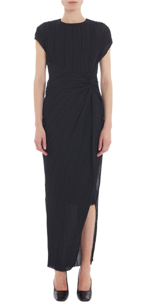 Lanvin Asymmetrical Long Pleated Dress