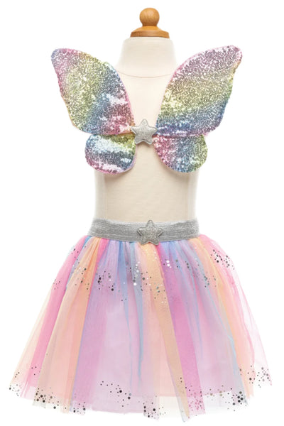 Great Pretenders Rainbow Sequins Skirt, Wings & Wand