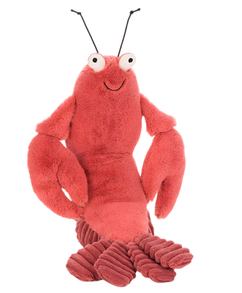 Introducing Jellycat Larry Lobster, the delightful plush toy from Jellycat that features a cheerful face, prominent eyes, and two playful antennae.