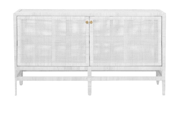 Isla Narrow Buffet in White Rattan