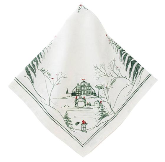 Juliska Country Estate Winter Frolic Evergreen Napkin, Set of 4