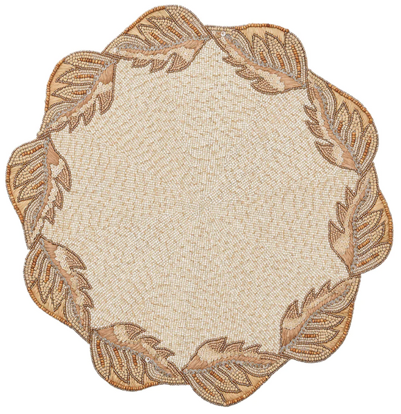 Kim Seybert Winding Vines Placemat, Ivory, Natural & Gold