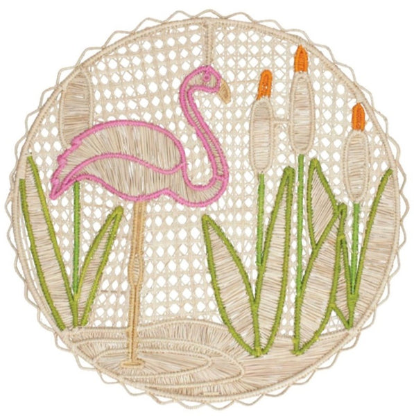 Mercedes Salazar Flamingo's Party Round Placemat