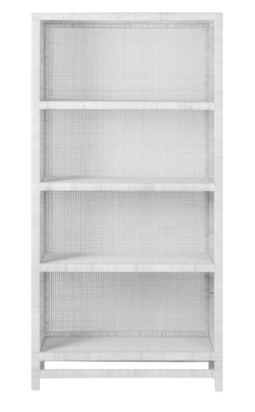 Isla Bookcase in White Rattan