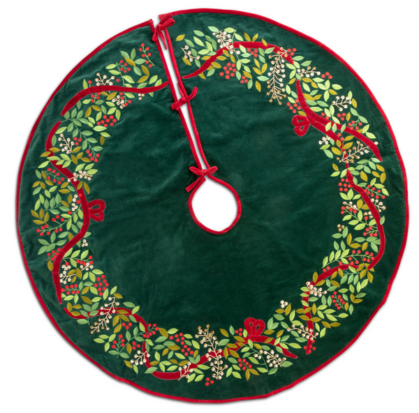 Park Hill Christmas Wreath Velvet Tree Skirt