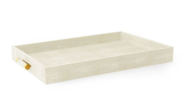 AERIN Classic Shagreen Butler Tray, Cream