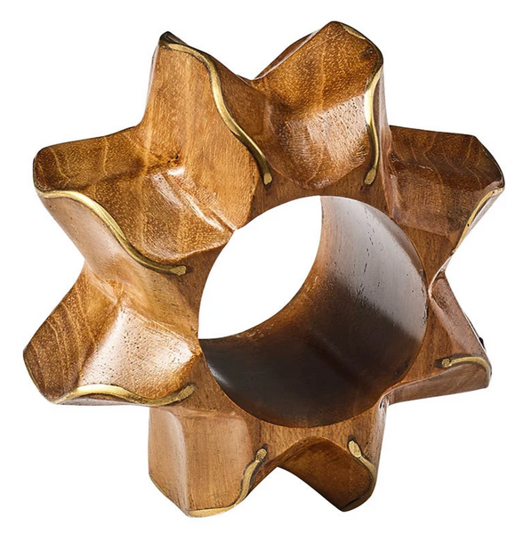 twist napkin ring, brown/gold