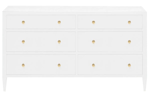 Jarin Dresser, Designer White with Faux Belgian Linen