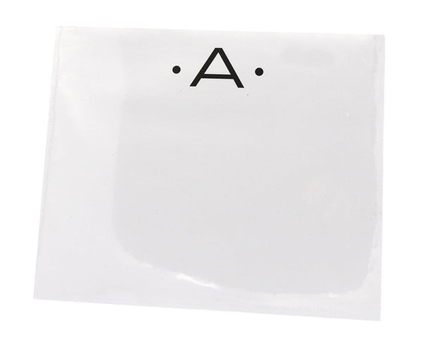 A Black Ink Large Initial Pad envelope with the letter a on it, made of paper.