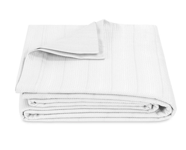 Matouk Augusta Bedding Collection, White bath towel on a white background.