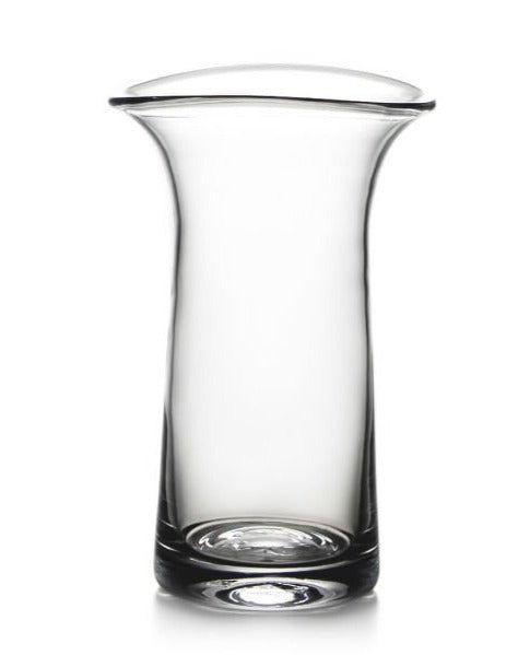 The Simon Pearce Barre Vase, Large, elegantly displays fresh-cut flowers on a white background.