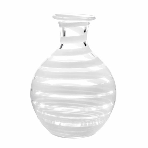 A William Yeoward Crystal Bella Bianca Carafe, 35 oz with a striped design.