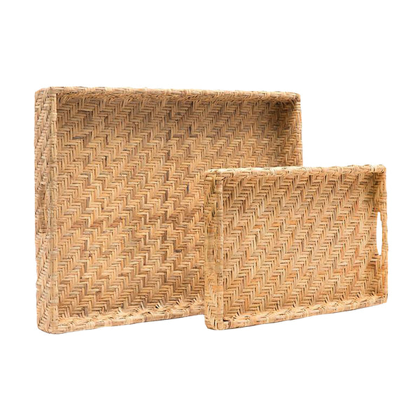 Cadie Natural Flat Small Rattan Tray