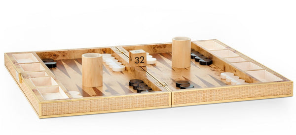 AERIN Cane Backgammon Set