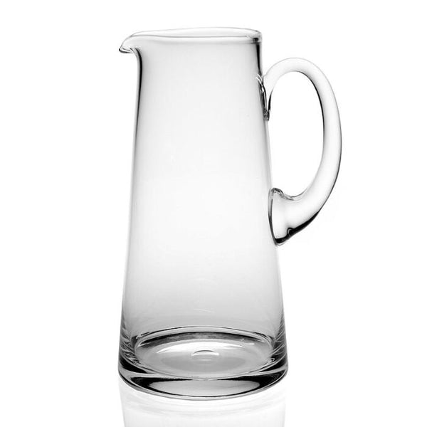 Handmade William Yeoward Crystal Classic Pitcher 4 Pint with a handle, featuring a slightly curved spout at the top for easy pouring from William Yeoward Crystal.