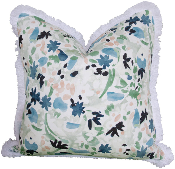 Wildflower Navy Leaf Pillow