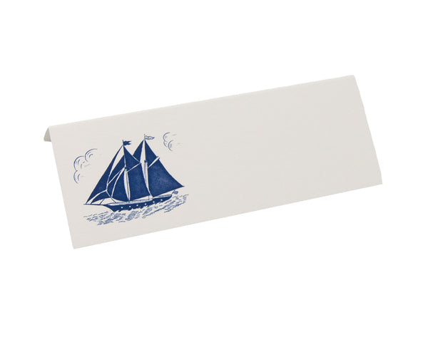 The Printery Navy Schooner Place Card