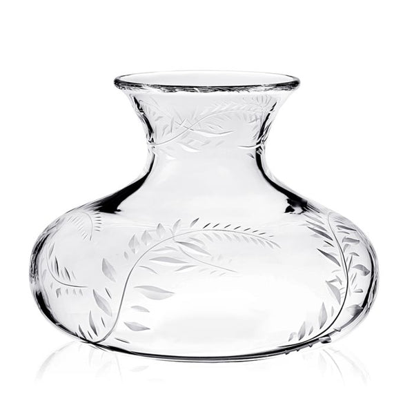 A luxurious William Yeoward Crystal Jasmine Flower Centre Vase, 11" with a leaf design, ideal for displaying a Jasmine Flower Centre.