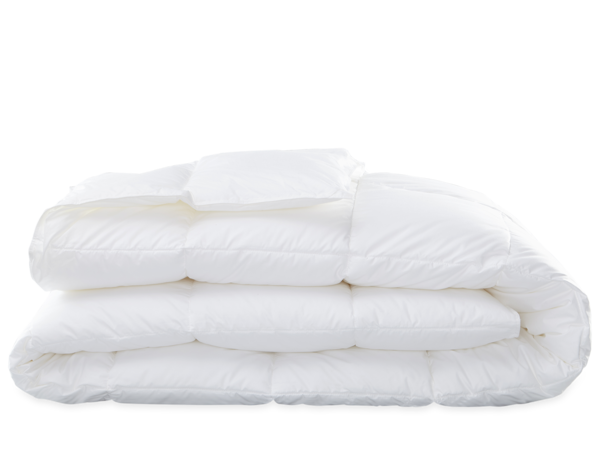 Matouk Libero Hypoallergenic Comforter Summer Weight isolated on a black background.