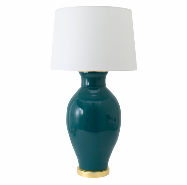 Paul Schneider Matagorda Glossy Mallard Lamp, Gold Base