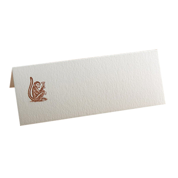 dark brown gin monkey place card