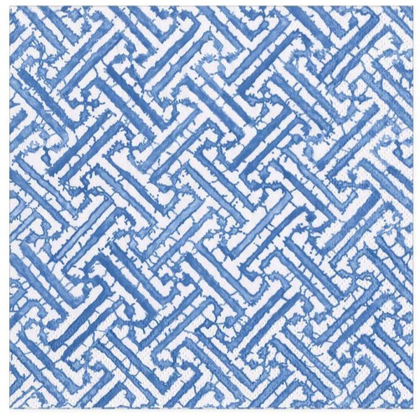 fretwork blue, cocktail napkin