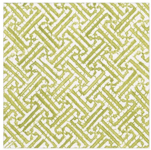 fretwork moss green, cocktail napkin