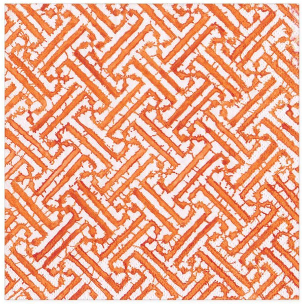 fretwork orange, cocktail napkin