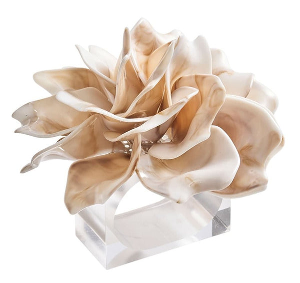 Kim Seybert Dahlia Napkin Ring, Ivory