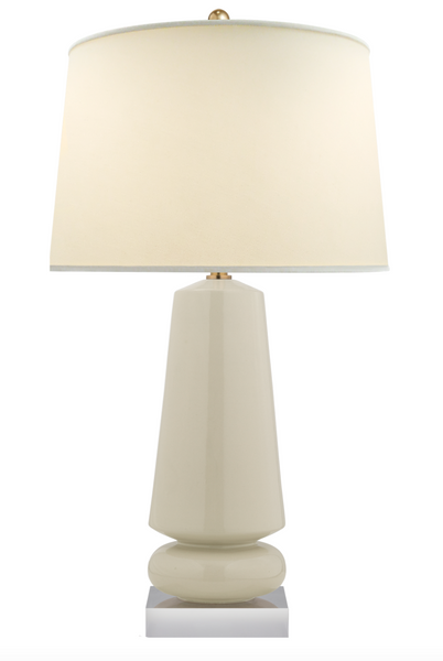 Parisienne Table Lamp, Coconut Porcelain