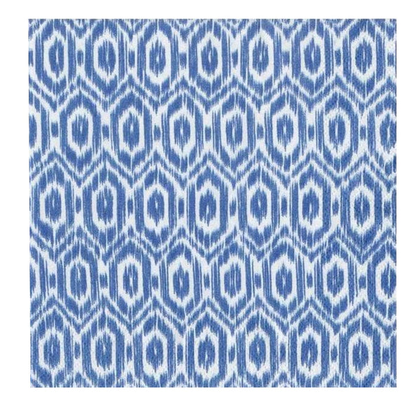 Amala Ikat Blue Cocktail Napkins, 5x5 napkin package from Caspari.