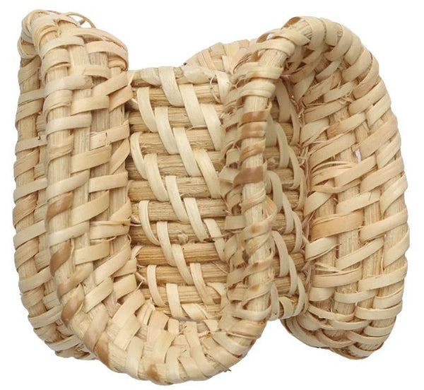 Handwoven Kim Seybert rattan heart-shaped basket.