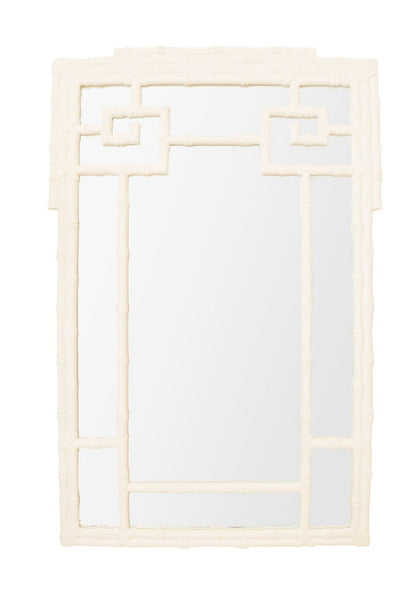 Bamboo Mirror, White Gesso