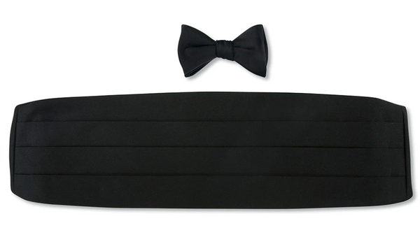 R. Hanauer Formal Black Satin Cummerbund Set