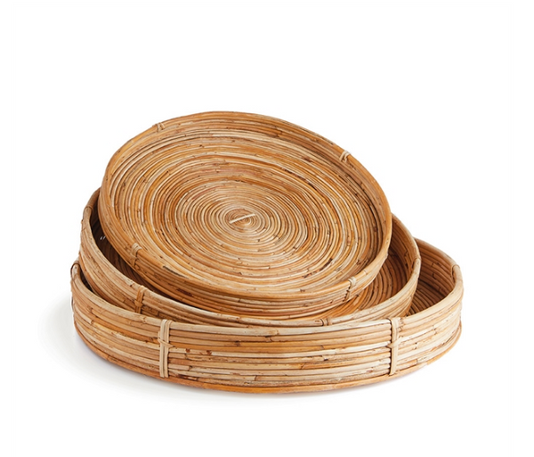 cane rattan round tray