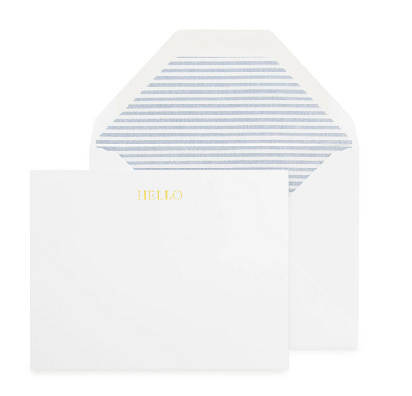 Sugar Paper Ticking Stripe "Hello" Note Set