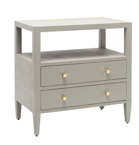 Jarin Double Nightstand, Light Gray Faux Belgian Linen